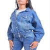 YMI Womens Junior 80's Denim Oversized Jacket, Medium Denim, Small US view 4
