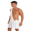 iiniim Ancient Greek Men Roman Toga Lingerie Fancy Mini Skirt Underwear Cosplay Costume White A X-Large view 3