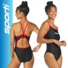 Sporti Guard Piped Thin Strap One Piece Swimsuit - Black/Red - 34 view 2