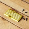 MUUP RMR Cover Plate for Glock 17 19 26 Cut Slides Anodized Aluminum Dot Flag Engraved (Gold) view 2