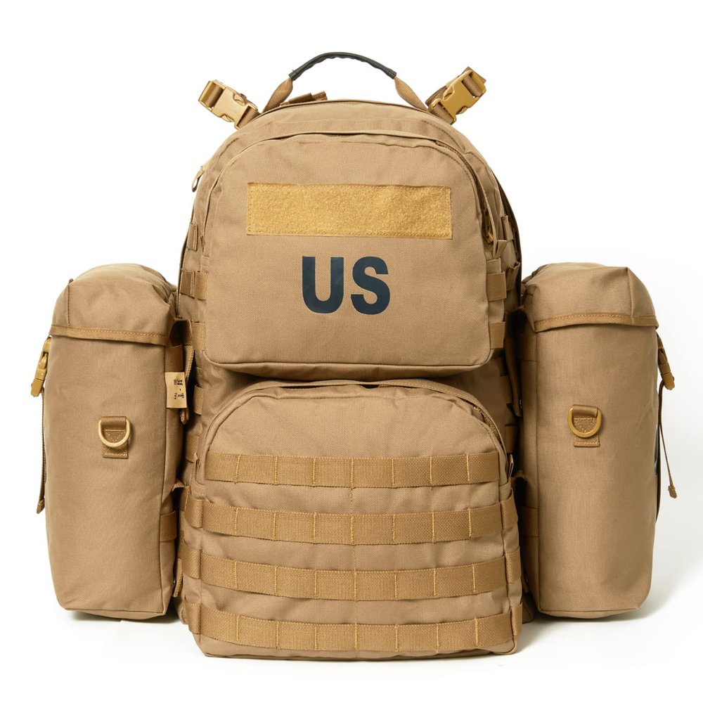 Akmax.cn Military Backpack Army Rucksack for men, MOLLE 2 Medium Assault Pack with External Frame Coyote Brown