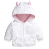 Infant Girls Winter Coat Rabbit Ears Hooded Jacket Fleece Zipper Thicken Windproof Car Seat Coats (White, 6-9 Months) view 1