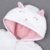 Infant Girls Winter Coat Rabbit Ears Hooded Jacket Fleece Zipper Thicken Windproof Car Seat Coats (White, 6-9 Months) view 3
