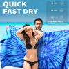 2 Pack Lightweight Thin Beach Towel Oversized 71"x32" Big Extra Large Microfiber Sand Free Towels for Adult Quick Dry Travel Camping Beach Accessories Vacation Essential Gift Blue Tie Dye Turtle view 3