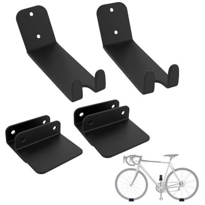 WALMANN 2 Pack Bike Pedal Hanger Wall Mount, Heavy Duty Horizontal Bike Rack for Garage Wall, Bike Display Stand for Home Holds Up to 70 LBS