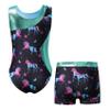 Daenrui Kids Girls Printed Splice Gymnastics Leotards with Shorts Set Ballet Dance Unitard Workout swimsuit Dark 6 Years view 2