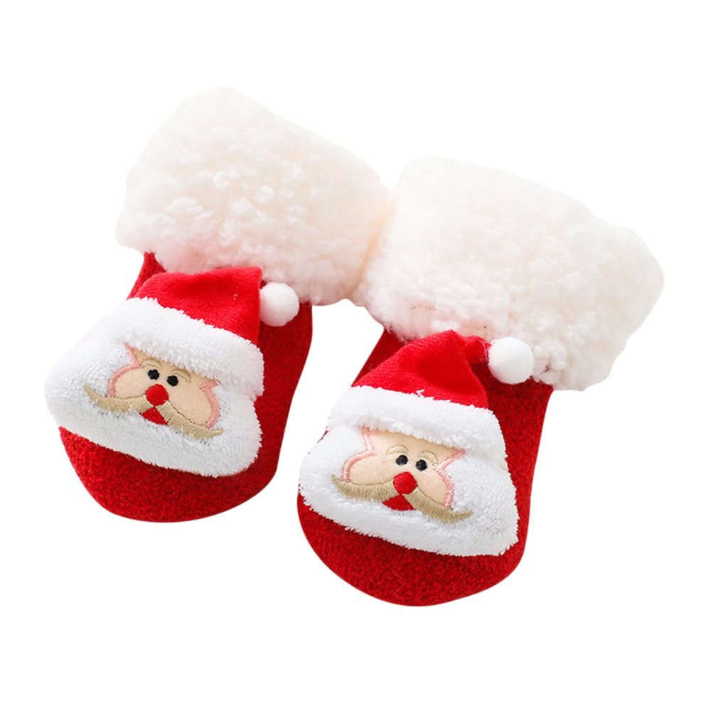 Baby Socks Christmas Socks Toddler Boys Girls Children Socks Soft Sole Non Slip Touched by (Red, 1-3 Years Infant)