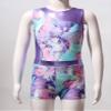 Daenrui Kids Girls Printed Splice Gymnastics Leotards with Shorts Set Ballet Dance Unitard Workout swimsuit Varicoloured 4 Years view 4
