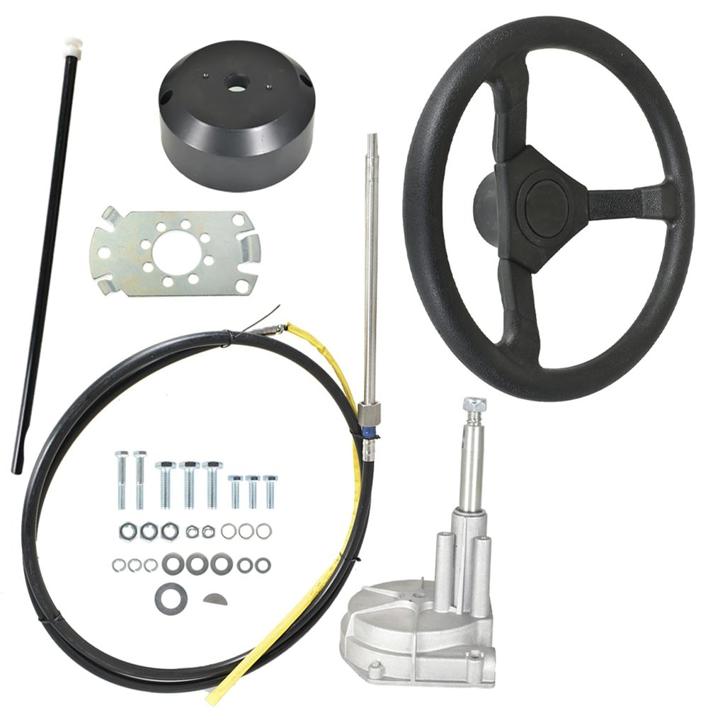 labwork 10FT Outboard Boat Rotary Steering System with Wheel Replacement for SS13710 Marine
