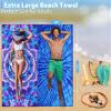 2 Pack Lightweight Thin Beach Towel Oversized 71"x32" Big Extra Large Microfiber Sand Free Towels for Adult Quick Dry Travel Camping Beach Accessories Vacation Essential Gift Tie Dye Purple Mandala view 4