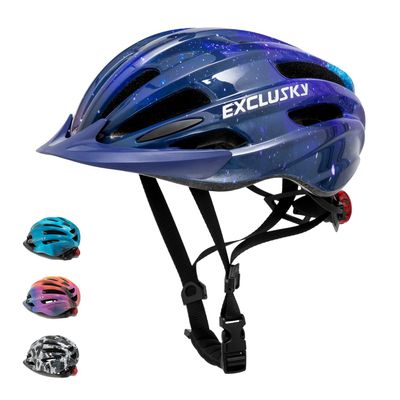 Kids Helmet Exclusky Bike Helmet for Kids Child Boys Girls Bicycle Helmet Age 5-13 Adjustable Cycle Helmet 50-57cm