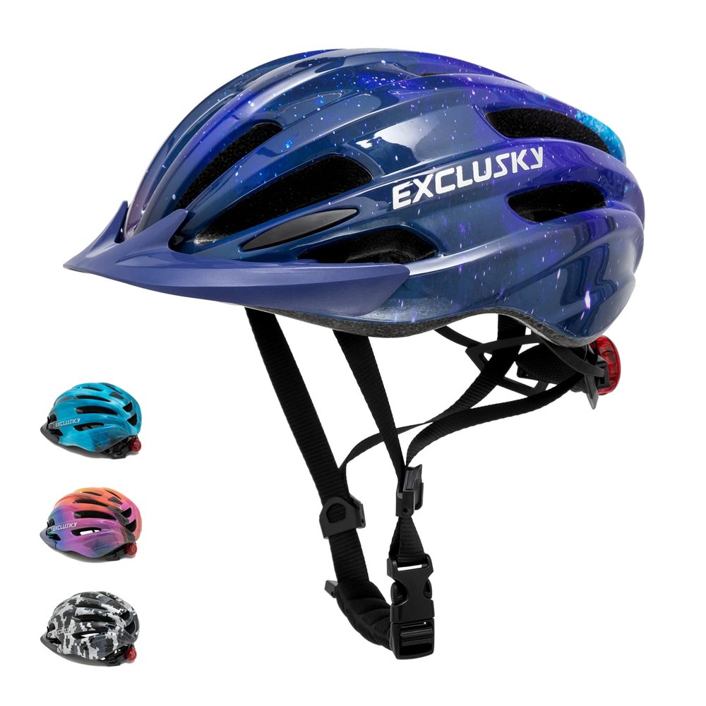 Kids Helmet Exclusky Bike Helmet for Kids Child Boys Girls Bicycle Helmet Age 5-13 Adjustable Cycle Helmet 50-57cm