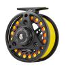 SF Large Arbor Fly Fishing Reel - 3/4wt Aluminum Alloy Body Die-Cast Matt Black Pre-Loaded Reel with Line Combo Fluorescent Yellow Line view 1