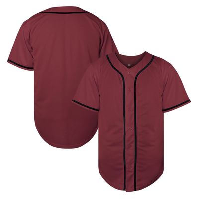 TKJPYWYH Blank Baseball Jersey Button Down Shirts,Men's Hip Hop Plain Short Sleeve Sports T Shirts S-3XL (#Burgundy, XX-Large)