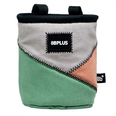 8BPLUS PROBAG - Chalk Bag for Climbing & Bouldering - Belt, Carabiner and Giftbox Included - Wide Opening - Brush Holders for Left & Right Handers (Washed Green)