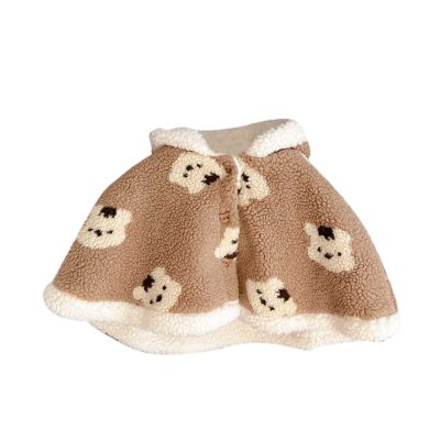 Baby Toddler Boys Girls Wool Blend Winter Hooded Outerwear Capes Poncho Coat Winter Clothes for (Khaki, 6-12 Months)