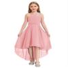 Sywiyi Kids Flower Girls Beaded Ruched Pageant Dress Junior Bridesmaid Gown One Shoulder High Low Gowns Pink 12 Years view 3