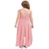Sywiyi Kids Flower Girls Beaded Ruched Pageant Dress Junior Bridesmaid Gown One Shoulder High Low Gowns Pink 12 Years view 4
