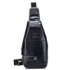 Leather Sling Bag Crossbody Daypack for Men Women Outdoor Travel Camping Hiking Casual Shoulder Chest Pack Pouch (#03Black) view 3