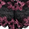 Women Lace Transparent Contrast Rose Pattern Triangle Underpants Japanese Nylon Panties (Black, M) view 4
