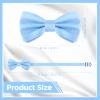 PAFUWEI Men's Pre-Tied Bow Tie, Tux Bowtie Solid Color Neck Bow Ties Adjustable Length Formal Satin Bow Tie for Wedding Party (Polyester, Light Blue) view 2