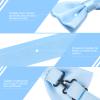 PAFUWEI Men's Pre-Tied Bow Tie, Tux Bowtie Solid Color Neck Bow Ties Adjustable Length Formal Satin Bow Tie for Wedding Party (Polyester, Light Blue) view 4