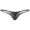Daenrui Men's Mesh Sheer See Through Low Rise G-String T-Back Micro Mini Thongs Bikini Briefs Underwear Black Medium view 2