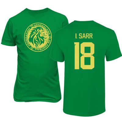 FLAURA Senegal Soccer #18 Sarr World Football Fans Adult Mens Unisex T-Shirt (Green, 5X-Large)