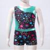 Daenrui Kids Girls Printed Splice Gymnastics Leotards with Shorts Set Ballet Dance Unitard Workout swimsuit Black 4 Years view 4