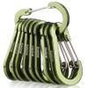 Booms Fishing CC5 Multi-Use Carabiner Clips, 10 Pack 2.7" Small Caribeener Clips, Mini Keychain Caribeaner Clip, Aluminum D Ring Carabiners, Green view 1