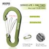 Booms Fishing CC5 Multi-Use Carabiner Clips, 10 Pack 2.7" Small Caribeener Clips, Mini Keychain Caribeaner Clip, Aluminum D Ring Carabiners, Green view 2