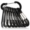Booms Fishing CC5 Multi-Use Carabiner Clips, 10 Pack 2.7" Small Caribeener Clips, Mini Keychain Caribeaner Clip, Aluminum D Ring Carabiners, Black view 1