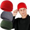 ROYBENS Swag Wool Knit Cuff Short Fisherman Beanie for Men Women, Winter Warm Hats, 3PCS view 1