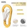 Booms Fishing CC5 Multi-Use Carabiner Clips, 10 Pack 2.7" Small Caribeener Clips, Mini Keychain Caribeaner Clip, Aluminum D Ring Carabiners, Gold view 2