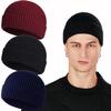 ROYBENS Swag Wool Knit Cuff Short Fisherman Beanie for Men Women, Winter Warm Hats, 3PCS view 1