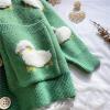 tuduoms Women Teen Girls Long Sleeve Knit Loose Cardigan Y2K Cartoon Sheep V-Neck Button Sweater Coat Cute Cozy Kimono Tops view 3