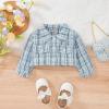 Newborn Infant Baby Girls Boys Plaid Autumn Long Sleeve Coat Jacket Princess Dress Set Clothes Teen (Blue, 3-6 Months) view 3