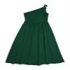 Duoremi Girls Special Occasion Dress One Shoulder Chiffon Junior Bridesmaid Gown Pageant Dress Green 14 Years view 3