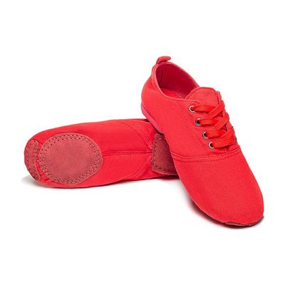 MSMAX Jazz Shoes for Women Girls Split Sole Canvas Ballet Dance Teaching Flats Red 8 M US Women