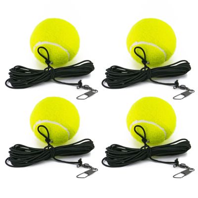 CHEGIF Tennis Training Ball with String, 4 pcs Tennis Trainer Balls Self Practice Trainer Tool, Tennis Ball Training Equipment for Rebound Baseboard Self Tennis Training Tool