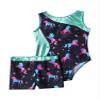 Sxiwei Kids Girls Metallic Sleeveless Gymnastics Leotard Ballet Dance Jumpsuit with Shorts Set Dark Night 6 Years view 3