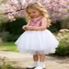AGQT Toddler Girls Birthday Tutu Dress Sequin Tulle Soft Lined Formal Princess Dresses for Party Wedding Pink-White 3-4 Years view 3