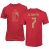 Belgium Soccer #7 De Bruyne World Football Fans Adult Men's Unisex T-Shirt (Red, 4X-Large) view 1