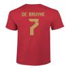 Belgium Soccer #7 De Bruyne World Football Fans Adult Men's Unisex T-Shirt (Red, 4X-Large) view 3