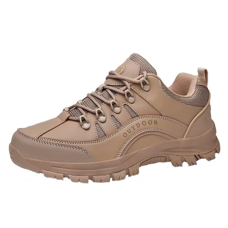 BORAMAX Men's Anti-Skid Cross-Country Travel Shoes Men's Supportive Running Shoes Cushioned Lightweight Athletic Sneakers Khaki