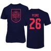 FLAURA Spain Soccer #26 Pedri World Football Fans Adult Mens Unisex T-Shirt (Navy, 5X-Large) view 1