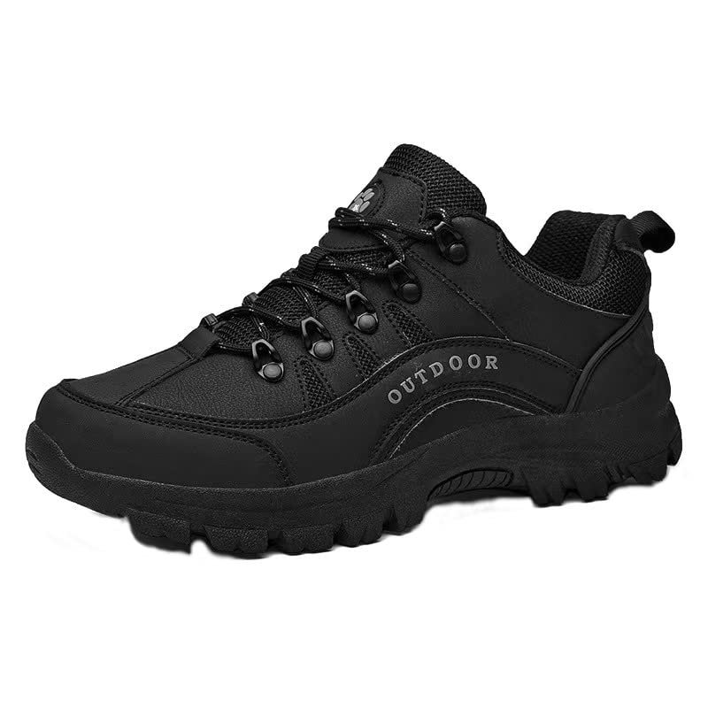 BORAMAX Men's Anti-Skid Cross-Country Travel Shoes Men's Supportive Running Shoes Cushioned Lightweight Athletic Sneakers Black