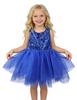 AGQT Baby Girls Birthday Tutu Dress Sequin Tulle Soft Lined Formal Princess Dresses for Party Wedding Sapphire Blue 12-18 Months view 1