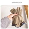 Female Winter Gloves Warm Lined Touch Screen Driving Gloves Suede Leather Bow Plush Wrist Mitten Women (Color : Black, Size : One Size) view 2