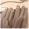 Female Winter Gloves Warm Lined Touch Screen Driving Gloves Suede Leather Bow Plush Wrist Mitten Women (Color : Black, Size : One Size) view 4